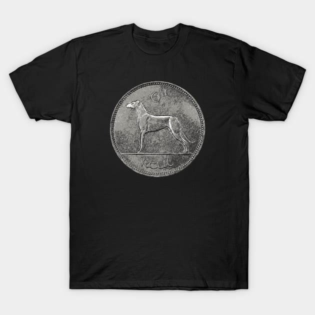 Lucky Irish Sixpence Coin — A Wolfhound T-Shirt by Peadro